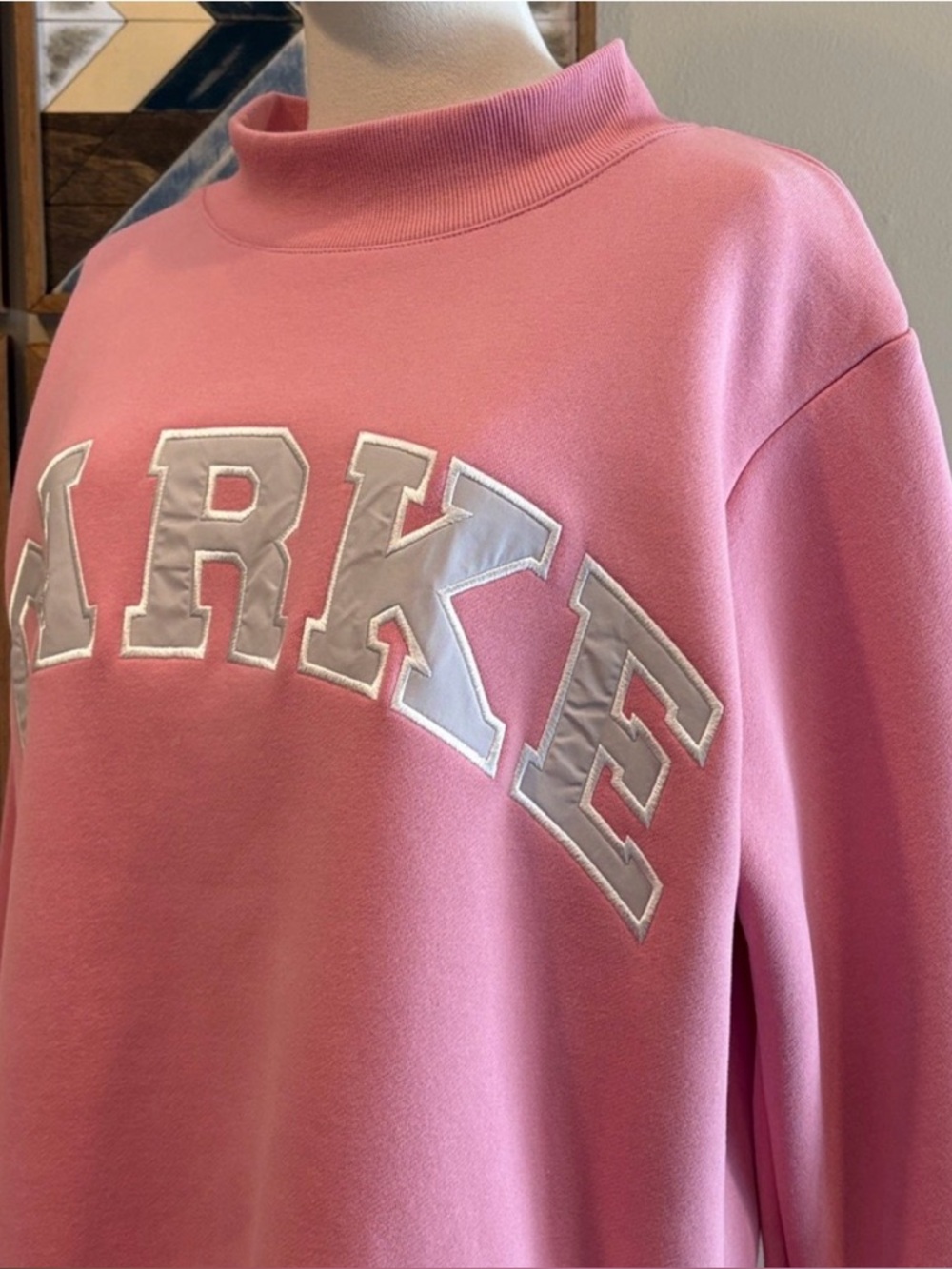 PARKE Valentine's Varsity Mockneck in Blush Pink + Lavender size S/M NEW - Picture 5 of 12